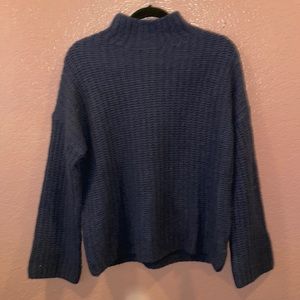 White + Warren Blue Knit Sweater